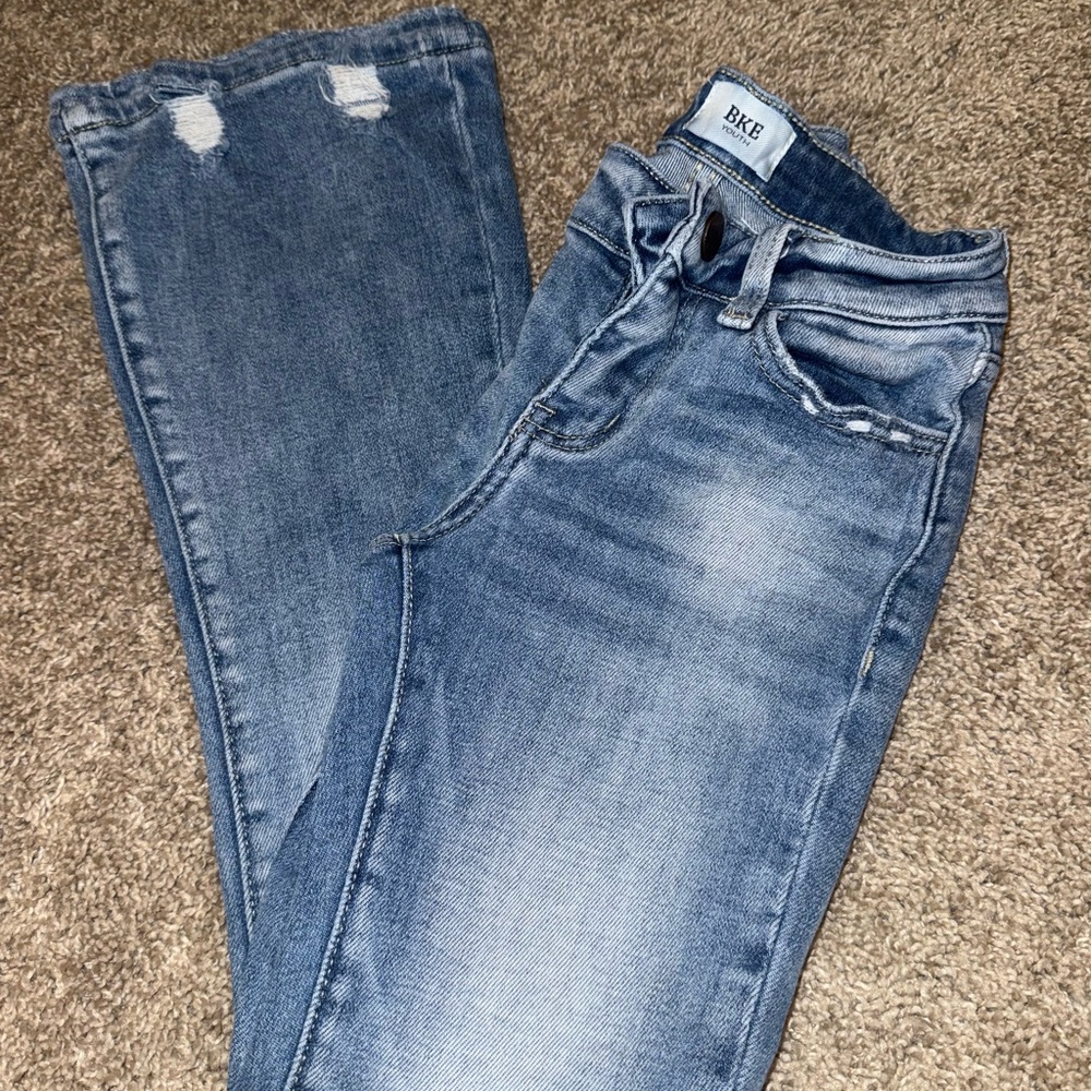 BKE Kid’s Distressed Light Blue Straight Leg Jeans